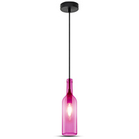 Lampa Wisząca Oprawa E14 Szklany klosz ciemny różowy Butelka VT-7558 V-TAC