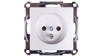 Merten System M Gniazdo pojedyncze z/u 16A IP20 z przesłonami aluminium MTN2600-0460