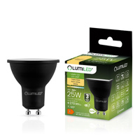 Żarówka LED GU10 Reflektor PAR16 3W = 25W 270lm 3000K Ciepła 120° Czarna LUMILED