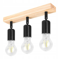 Lampa Sufitowa Spot Tuba Reflektor Oprawa Halogenowa 3x E27 Ruchomy Czarny Brązowy Eos Masterled