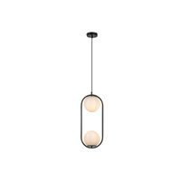 Lampa Wisząca Sufitowa 2x E27 Czarny Nowoczesny Ghita Rabalux