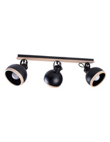 Lampa Sufitowa OVAL Czarna 3xE27 Listwa Milagro