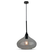 Lampa Wisząca Oprawa E27 Szklany klosz czarny D:280 VT-7281 V-TAC
