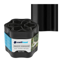 Obrzeże Ogrodowe Trawnikowe Elastyczne Faliste 15cm x 9m Czarne CELLFAST