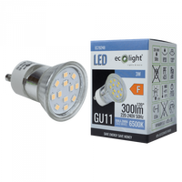 Żarówka LED Reflektor GU11 GU10 3W 270lm 6500K Zimna Ecolight