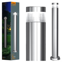 Lampa Ogrodowa Zewnętrzna SŁUPEK 80cm IP54 3W 300lm 2700k Ciepła Srebrny LUKAS Videx