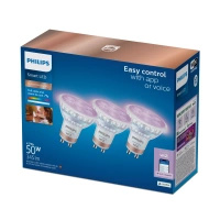 3x Żarówka LED GU10 Reflektor PAR16 4.7W = 50W 345lm 2200-6500K RGB + TW Inteligentna SMART WiFi Bluetooth Aplikacja WiZ Philips