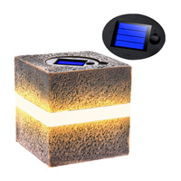 Lampa Solarna LED Zewnętrzna Ogrodowa Stojąca Kamień 3000K IP44 12cm Czujnik Zmierzchu