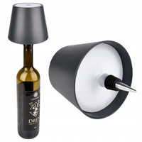 Lampka LED Biurkowa Stołowa Nocna Korek do Butelki Wina 3W 200lm 3000-4000-5000K CCT Antracyt IP44 Masterled