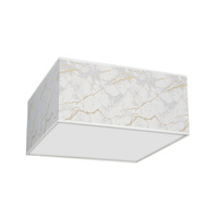 Plafon LED Lampa Sufitowa SENSO Biała Złota Kwadrat 2xE27 Milagro