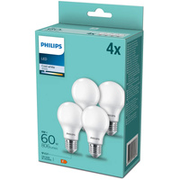 4PAK Żarówka LED E27 A60 9W = 60W 806lm 4000K Neutralna Mleczny PHILIPS
