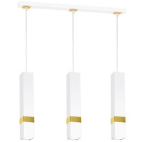 Lampa wisząca Tuba Zwis VIDAR Biały + złoty 3x GU10 Milagro Metal Styl nowoczesny