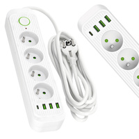 Przedłużacz  CONNECTO 4x230V 3m 4GN Uziemienie Wyłącznik 4xUSB Biały Kobi