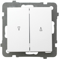 Włącznik Żaluzjowy Roletowy bez Ramki Podwójny Zwierny ŁP-7G/m/00 OSPEL AS Biały