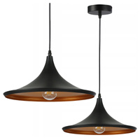 Lampa Sufitowa Oprawa Wisząca Zwis E27 Czarna Złota Mezo Masterled