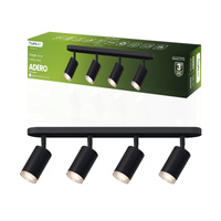Lampa Sufitowa Reflektor LED Spot 4x GU10 IP44 ADERO Czarna Lumiled