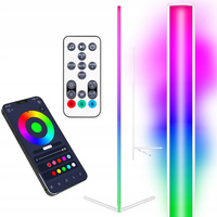 Lampa Stojąca Narożna Podłogowa BIała 20W RGB Zmiana Kolorów Pilot
