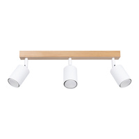 Lampa Sufitowa Oprawa Natynkowa SPOT TUBA Reflektor 3x GU10 Punktowa Ruchoma Tubularna Biała Brązowa Nowoczesna Verdo Sollux