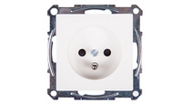 Merten System M Gniazdo pojedyncze z/u 16A IP20 z przesłonami biel polarna MTN2600-0319