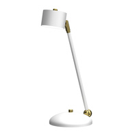 Lampka Biurkowa Stołowa LED ARENA Biała Złota 1xGX53 Milagro