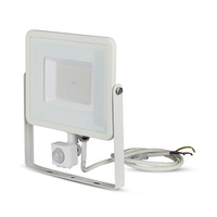 Naświetlacz LED 50W 4000lm 6400K IP65 Biały z czujnikiem ruchu i funkcją CUT-OFF Samsung Chip VT-50-S-W V-TAC