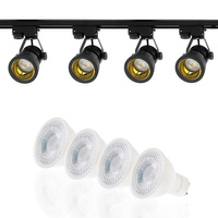 Szyna Oświetleniowa Szynoprzewód 2m + 4x Reflektor Szynowy GU10 Czarno-Złoty + 6W LED GU10 3000K