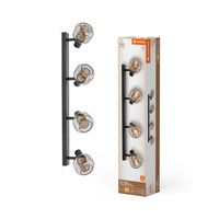 Lampa Ścienna Sufitowa LED Ściemnialna 4-Punktowy Dekoracyjny Ozdobny E14 11.2W Black LEDVANCE
