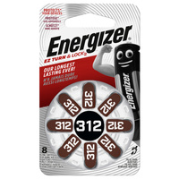 8x Bateria do Aparatu Słuchowego ENERGIZER DA312 PR41 PR312