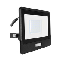Naświetlacz LED 30W 2340lm 3000K IP65 Czarny z czujnikiem ruchu i funkcją CUT-OFF Samsung Chip VT-138S-1-B V-TAC