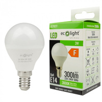 Żarówka LED Kulka P45 E14 3W 270lm 3000K Ciepła Ecolight