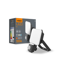 Naświetlacz LED 20W 1900lm 5000K Zimna z Czujnikiem Ruchu i Zmierzchu Czarny z Mleczną Przesłoną Videx