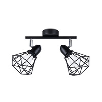 Lampa Sufitowa Listwa Oświetleniowa 2x E14 Żyrandol Geometryczna Geometryczna Czarna Nowoczesna Artemis Sollux