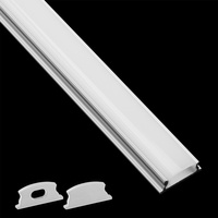 Profil Aluminiowy Anodowany do LED KM24 Srebrny Natynkowy 2m + Przesłona mleczna + Zaślepki