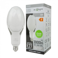 Żarówka LED E27 30W 3000lm 4000K Neutralna Rocket + Adapter E40 Ecolight