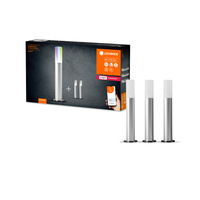 3x Lampa Ogrodowa LED Słupek Zewnętrzny Stojący 3W 420lm RGBW 3P Ściemnialna IP65 Szary SMART+ ZigBee Garden Ledvance