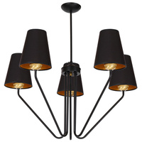 Żyrandol lampa wisząca czarna MiLAGRO VICTORIA BLACK 5x E27