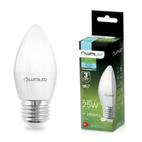 Żarówka LED E27 Świeczka B35 2,5W = 25W 249lm 6500K Zimna 180° LUMILED