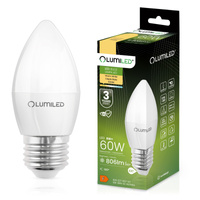 Żarówka LED E27 Świeczka B35 8W = 60W 806lm 3000K Ciepła 180° LUMILED