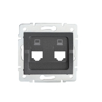 Adapter Gniazda RJ45 Internetowe Kwadratowe Grafitowe LOGI Kanlux
