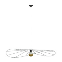 Lampa Sufitowa LED Wisząca ESKOLA E27 Druciana 110cm Czarna SOLLUX