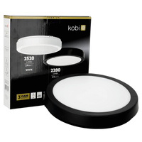 Plafon LED Łazienkowy Sufitowy Natynkowy 24W 2280lm 4000K 120° Czarny IP65 Nairos Kobi