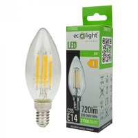 Żarówka LED Świeczka B35 E14 6W 720lm 2700K Ciepła FILAMENT Ecolight