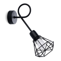 Lampa Ścienna Kinkiet E14 Geometryczna Geometryczna Czarna Nowoczesna Artemis Sollux