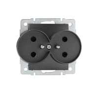 Gniazdo Sieciowe Zasilające Podwójne 16A Uziemienie Prostokątne Grafitowe LOGI Kanlux