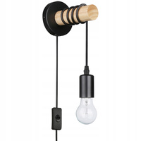 Lampa Ścienna Wisząca Kinkiet Spot E27 Czarny Brązowy z Włącznikiem Eos Masterled