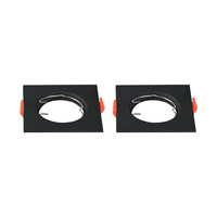 Oprawa Sufitowa Podtynkowa Oczko GU10 Kwadratowa Czarna 2 Sztuki VT-930 V-TAC