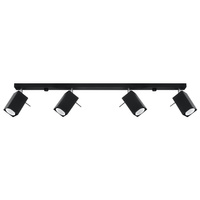 Lampa Sufitowa Oprawa Natynkowa 4x GU10 SPOT TUBA Reflektor Ruchoma Minimalistyczna Kwadratowa Czarna Nowoczesna Merida Sollux