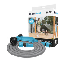 Wąż Ogrodowy do Wody 15m Rozciągliwy z Pistoletem i Złączkami BASIC CELLFAST