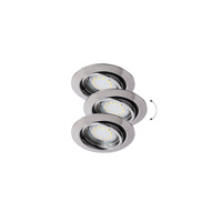 3x Oprawa Podtynkowa Lampa Punktowa SPOT 3W 240lm 3000K GU10 Chrom Nowoczesny IP40 Lite Rabalux