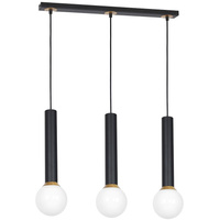 Lampa wisząca ZWIS tuba czarno-biało-złota MiLAGRO AURIS 3x E14